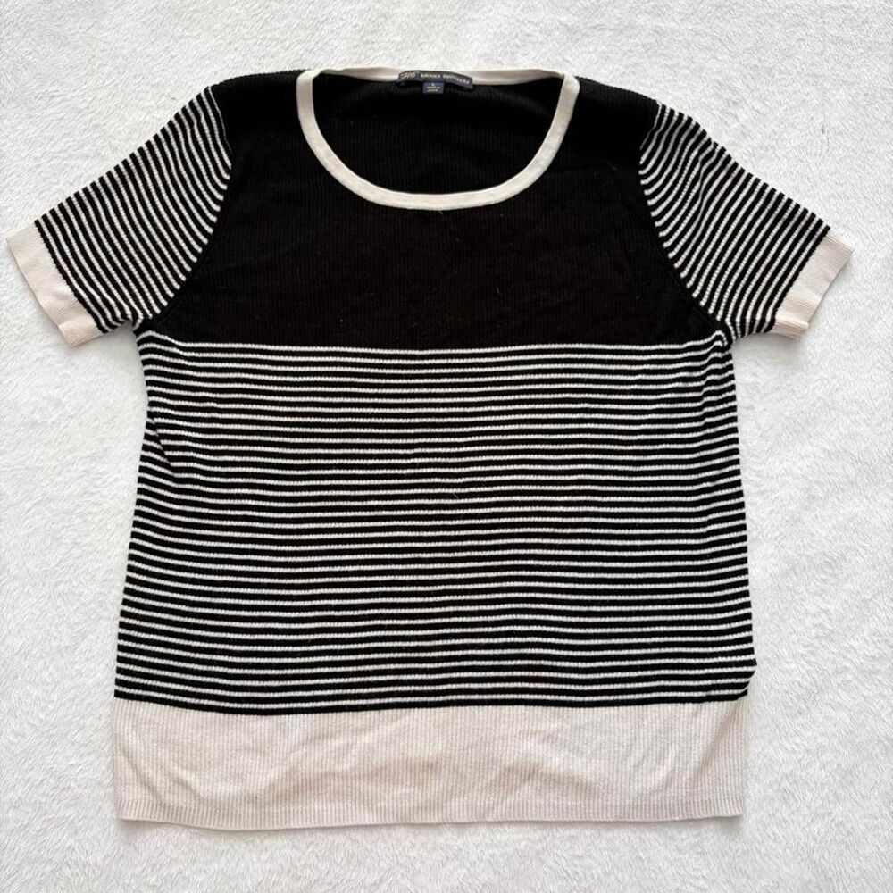 346 Brooks Brothers Striped Short Sleeve Top Women's L Corporate Preppy Luxury